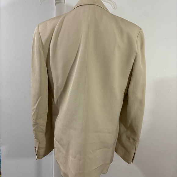 Talbots Petites Women’s Sz 6 Cream Ivory 100% Silk Blazer Jacket Lined Button - Picture 6 of 16